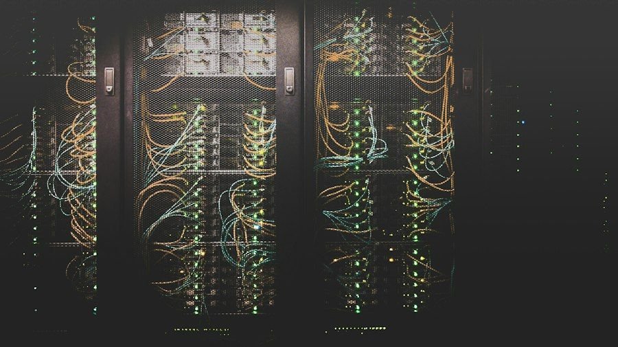 Server racks inside a data center